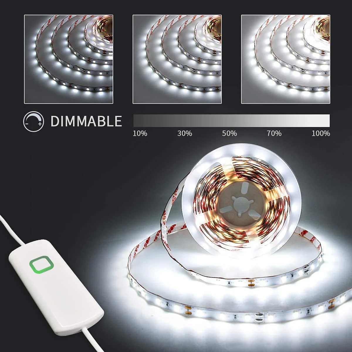 Boahaus Dimmable LED Strip Lights (16.4 Feet) | Adjustable Brightness for Vanity & Home Decor