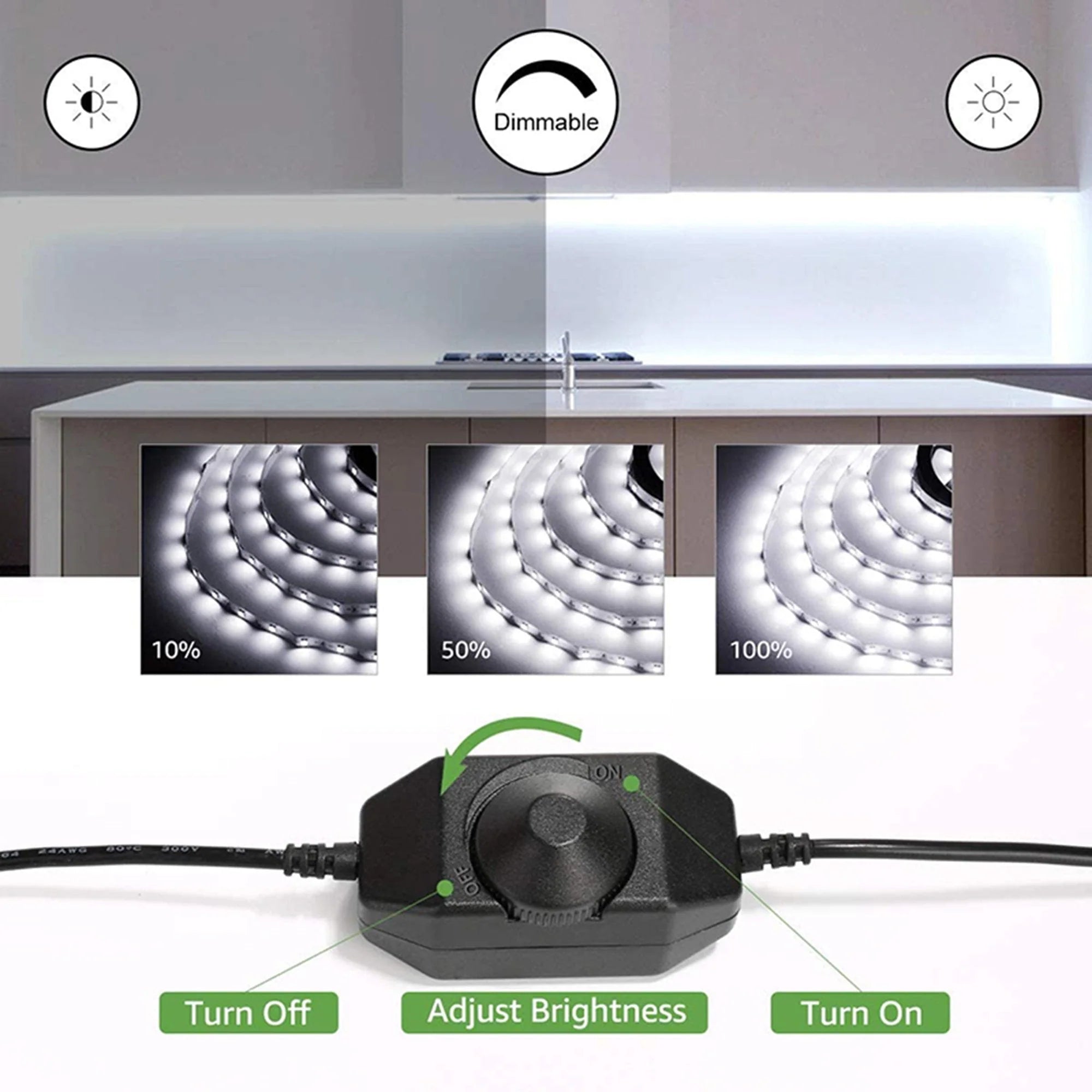 Boahaus Dimmable LED Strip Lights (16.4 Feet) | Adjustable Brightness for Vanity & Home Decor